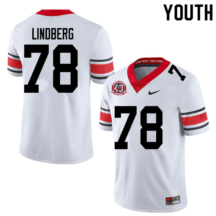 2020 Youth #78 Chad Lindberg Georgia Bulldogs 1980 National Champions 40th Anniversary College Footb - Click Image to Close